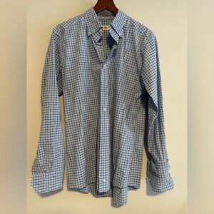 Tailored Onward Reserve Men’s Button-Down Shirt – Blue Gingham Check (Size M)
